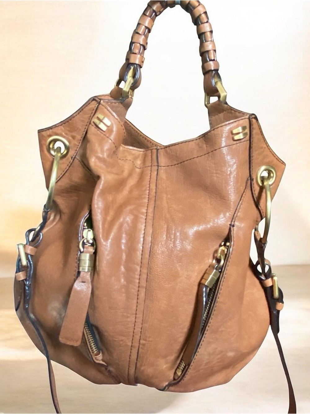 OrYany Brown Leather Tote Bag